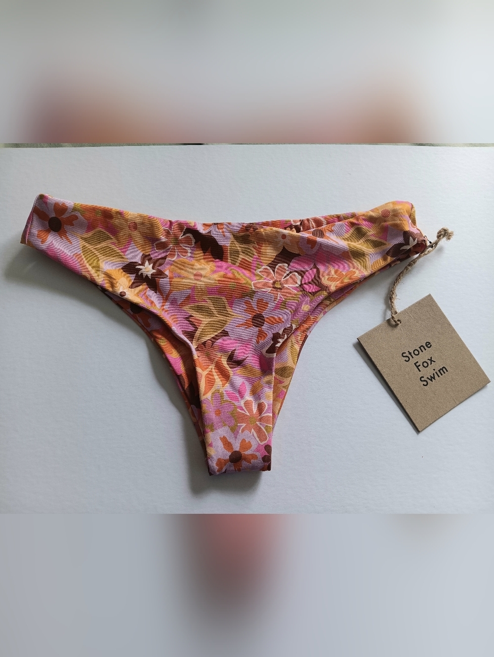NWT Stone Fox Swim Roca Retro Pop Floral Bikini Bottoms Low Rise XS